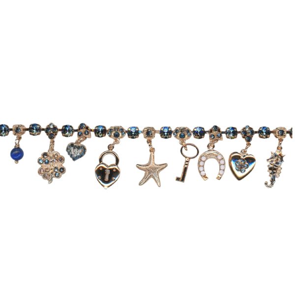 Bracelet By Mariana Woman Charms Moonlight and Pink Swarovski Crystals