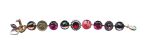 Mariana Bracelet Floral & Charms in Siam, Fuchsia, Purple Velvet & Peach Austrian Crystals Xenia Odyssey 2018 Coll. - Image 2
