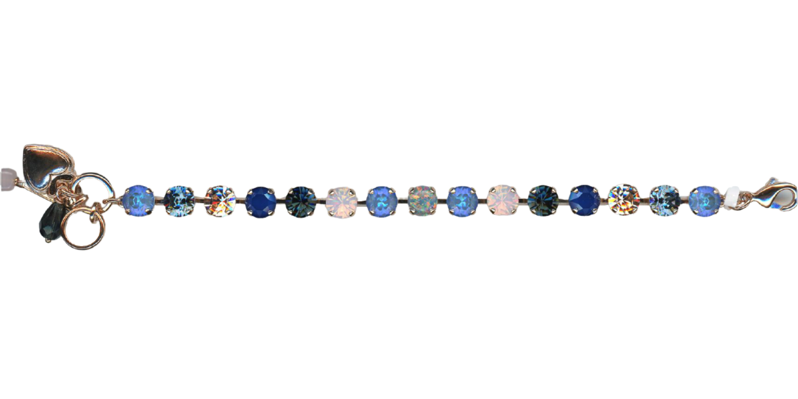B-4252SO1-M1118-RG(1) Mariana Bracelet Simply Elegant Cobochon Opal Mineral, Blues, Pink Opal & Moonlight Austrian Crystals Blue Morpho My Butterfly Coll. - Image 1