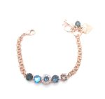 Bracelet By Mariana Blue Morpho My Butterfly Coll. Adorable Blues, Vintage Rose & Pink Opal Austrian Crystals
