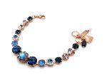 Bracelet By Mariana Woman Glamorous Montana Blue and Lt Peach Swarovski Crystals - Image 2