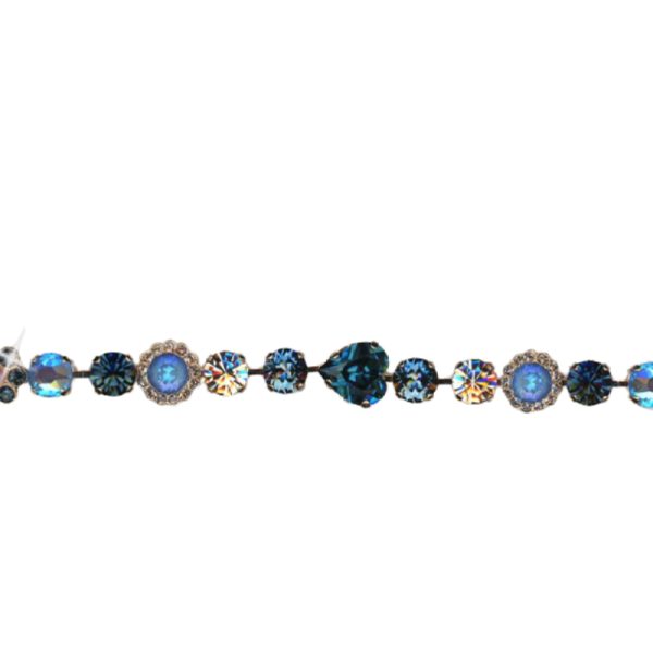Bracelet By Mariana Woman Heart Shape Montana and Opal Swarovski Crystals