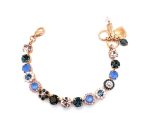 Bracelet By Mariana Woman Floral Montana Blue and  Light Peach Swarovski Crystals