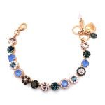 Bracelet By Mariana Woman Floral Montana Blue and  Light Peach Swarovski Crystals