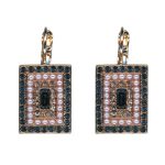 Mariana Earrings Fashionable Montana Blue, Pink Pearl & Lt Peach Austrian Crystals Blue Morpho My Butterfly Coll.
