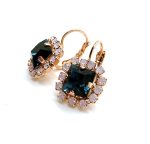 Mariana Earrings Stunning Montana Blue & Pink Opal Austrian Crystals Blue Morpho My Butterfly Coll. - Image 3