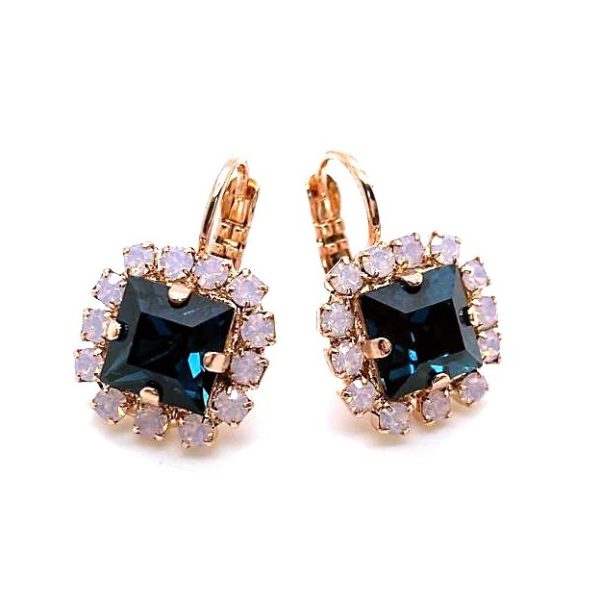Mariana Earrings Stunning Montana Blue & Pink Opal Austrian Crystals Blue Morpho My Butterfly Coll.