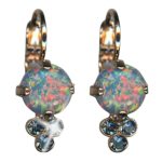 Mariana Earrings Cobochon Opal Mineral & Montana Blue Austrian Crystals Blue Morpho My Butterfly Coll.