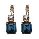 Mariana Earrings Emerald Cut Montana Blue & Moonlight Austrian Crystals Blue Morpho My Butterfly Coll.