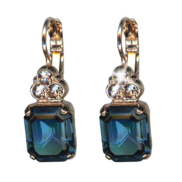 Mariana Earrings Gorgeous Montana Blue & Moonlight Austrian Crystals Blue Morpho My Butterfly Coll.