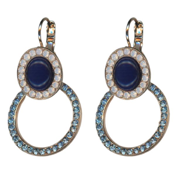 Mariana Earrings Sophisticated Denim Blue, Pink Opal & Aquamarine Austrian Crystals Blue Morpho My Butterfly Coll.