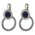 Mariana Earrings Sophisticated Denim Blue, Pink Opal & Aquamarine Austrian Crystals Blue Morpho My Butterfly Coll. - Image 2