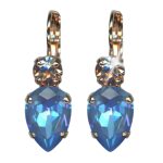 Mariana Earrings Elegant Caribbean Blue Opal & Vintage Rose Austrian Crystals Blue Morpho My Butterfly Coll.