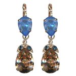 Mariana Earrings Exquisitely Elegant Blue Opal, Light Peach & Montana Blue Austrian Crystals Blue Morpho My Butterfly Coll. - Image 2