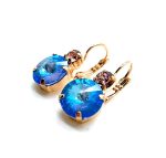 Earrings By Mariana Woman Charming Blue Opal Swarovski Crystals - Image 3