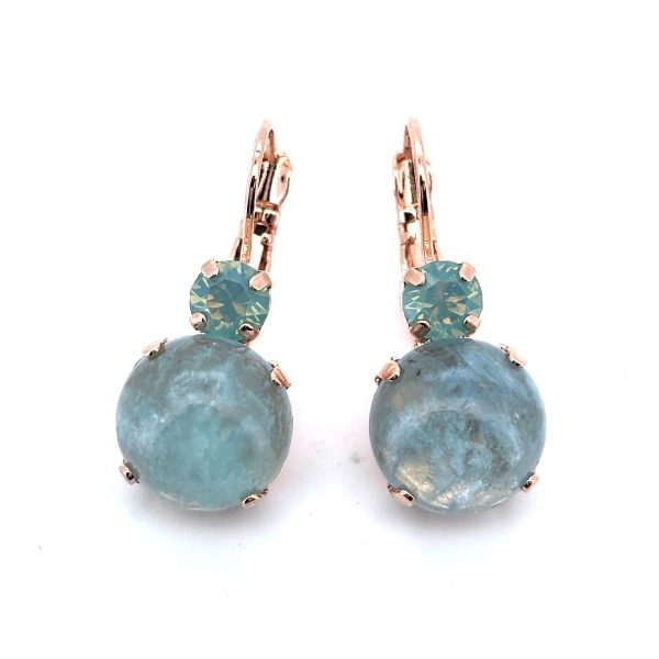 Earrings By Mariana Woman Lovely Aquamarine Mineral and Opal Swarovski Crystals