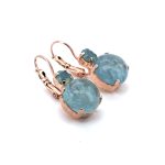 Earrings By Mariana Woman Lovely Aquamarine Mineral and Opal Swarovski Crystals - Image 3
