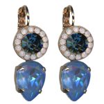 Mariana Earrings Sophisticated Caribbean Blue Opal, Montana & Pink Opal Austrian Crystals Blue Morpho My Butterfly Coll.