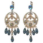 Earrings By Mariana Woman Drop Blues and Pink Opal Swarovski Crystals - Image 2