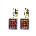Mariana Earrings Classy Purple Velvet & Ruby Austrian Crystals Xenia Odyssey 2018 Coll. - Image 2