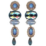 Mariana Earrings Exquisite Montana Blue, Blue Opal & Moonlight Austrian Crystals Blue Morpho My Butterfly Coll.