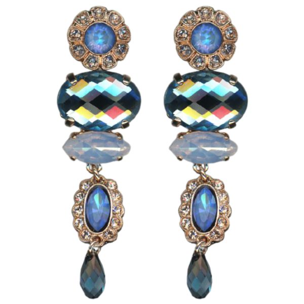Mariana Earrings Exquisite Montana Blue, Blue Opal & Moonlight Austrian Crystals Blue Morpho My Butterfly Coll.