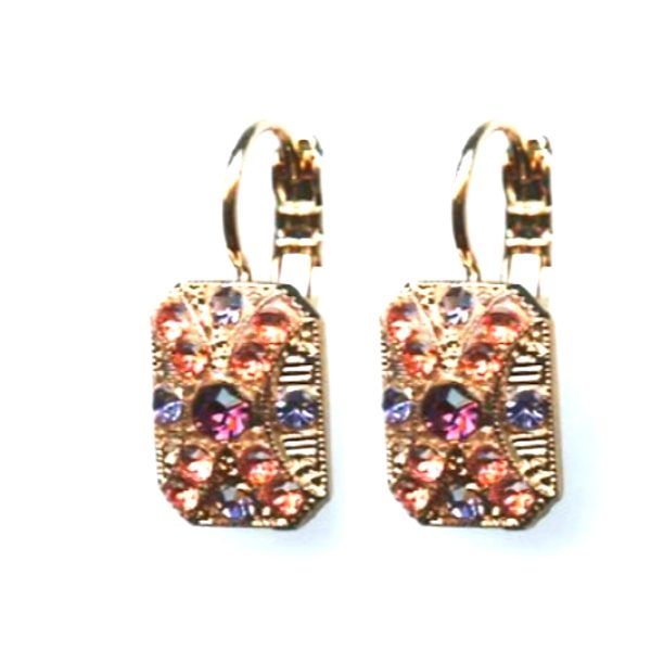 Mariana Earrings Fashionable Purples & Lt Peach Austrian Crystals Xenia Odyssey 2018 Coll.