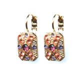 Mariana Earrings Fashionable Purples & Lt Peach Austrian Crystals Xenia Odyssey 2018 Coll. - Image 3