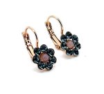 Earrings By Mariana Woman Floral Montana Blue and Pearl Swarovski Crystals - Image 2