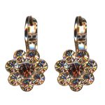 Mariana Earrings Dainty Floral in Golden Shadow & Lt Smoked Topaz Austrian Crystals Euploea Core My Butterfly Coll.