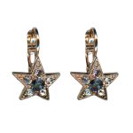 Mariana Earrings Star Shaped in Montana Blue & Moonlight Austrian Crystals Blue Morpho My Butterfly Coll.