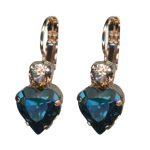 Mariana Earrings Heart Shaped in Montana Blue & Moonlight Austrian Crystals Blue Morpho My Butterfly Coll. - Image 2