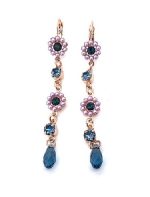 Earrings By Mariana My Butterfly Coll. Dangling Montana Blue & Pink Pearl Swarovski Crystals - Image 3