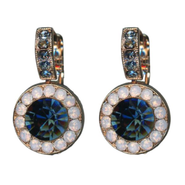 Mariana Earrings Beautiful Montana Blue & Pink Opal Austrian Crystals Blue Morpho My Butterfly Coll.