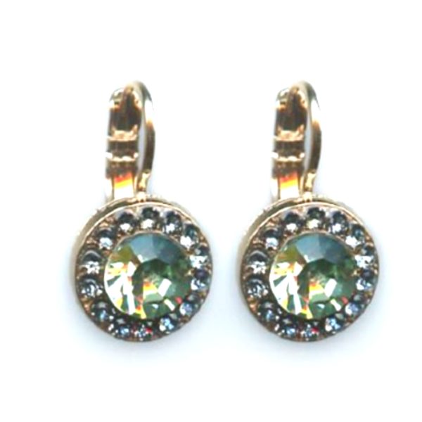 Mariana Earrings Adorable Chrysolite & Lt Sapphire Austrian Crystals Gaea Odyssey 2018 Coll.