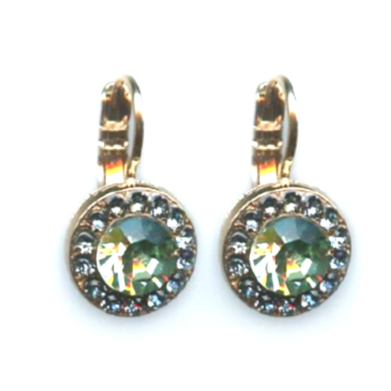 E-1129-1090-RG6 (1) Mariana Earrings Adorable Chrysolite & Lt Sapphire Austrian Crystals Gaea Odyssey 2018 Coll. - Image 1