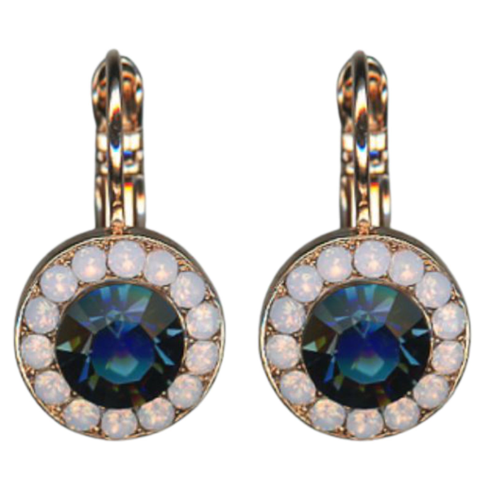 E-1129-1118-RG6(1) Mariana Earrings Precious Montana Blue & Pink Opal Austrian Crystals Blue Morpho My Butterfly Coll. - Image 1