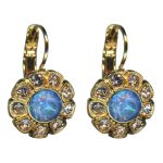 Mariana Earrings Sassy Floral in Blue Opal & Lt Peach Austrian Crystals Blue Morpho My Butterfly Coll. - Image 2