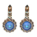 Mariana Earrings Charming Floral in Blue Opal & Lt Peach Austrian Crystals Blue Morpho My Butterfly Coll. - Image 3