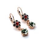 Earrings By Mariana Woman Lovely Chrysolite and Lt. Sapphire Swarovski Crystals - Image 4