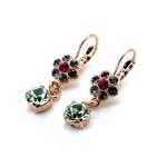 Earrings By Mariana Woman Lovely Chrysolite and Lt. Sapphire Swarovski Crystals - Image 2