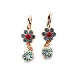 Earrings By Mariana Woman Lovely Chrysolite and Lt. Sapphire Swarovski Crystals