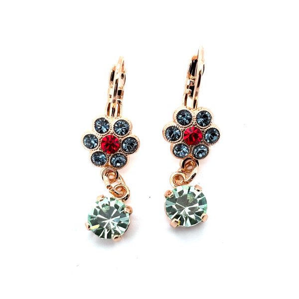 Earrings By Mariana Woman Lovely Chrysolite and Lt. Sapphire Swarovski Crystals