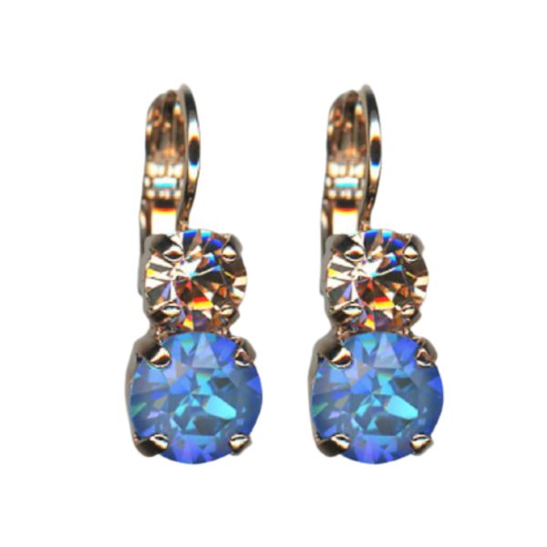 Mariana Earrings Dainty Moonlight & Lt Sapphire Austrian Crystals Blue Morpho My Butterfly Coll.