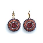 Mariana Earrings Beautiful Purples, Peach, Fuchsia & Siam Austrian Crystals Xenia Odyssey 2018 Coll.