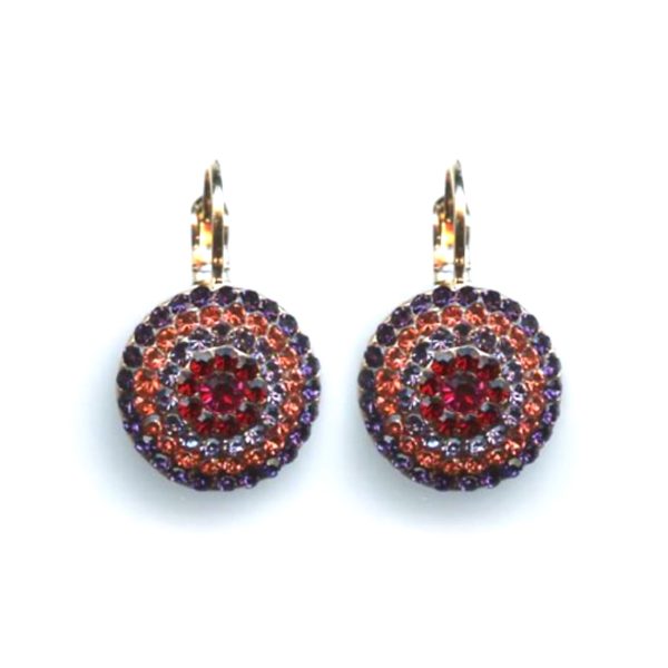 Mariana Earrings Beautiful Purples, Peach, Fuchsia & Siam Austrian Crystals Xenia Odyssey 2018 Coll.