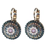 Mariana Earrings Beautiful Montana Blue, Lt Peach, Pink Pearl & Pink Opal Austrian Crystals Blue Morpho My Butterfly Coll. - Image 3