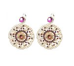 Mariana Earrings Boho Chic Purples, Peach, Fuchsia & Siam Austrian Crystals Xenia Odyssey 2018 Coll.