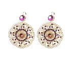 Mariana Earrings Boho Chic Purples, Peach, Fuchsia & Siam Austrian Crystals Xenia Odyssey 2018 Coll. - Image 3