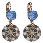 Mariana Earrings Gorgeous Floral in Blues & Pink Opal Austrian Crystals Blue Morpho My Butterfly Coll.